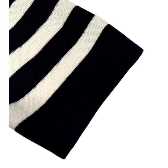 Ann Taylor Petite Dress S Black & White Stripe Knit Short Sleeve Crew Neck - Picture 8 of 11